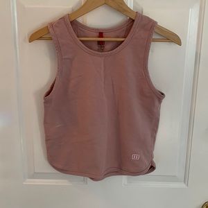 Dusty pink French terry cropped tank